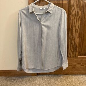 Uniqlo Rayon Shirt in Silver/Grey